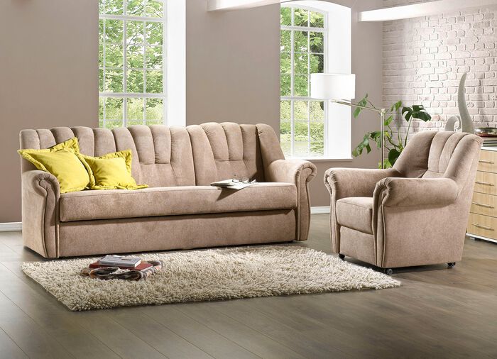 Frei im Raum aufstellbare Polstermöbel mit Federkernpolsterung BEIGE