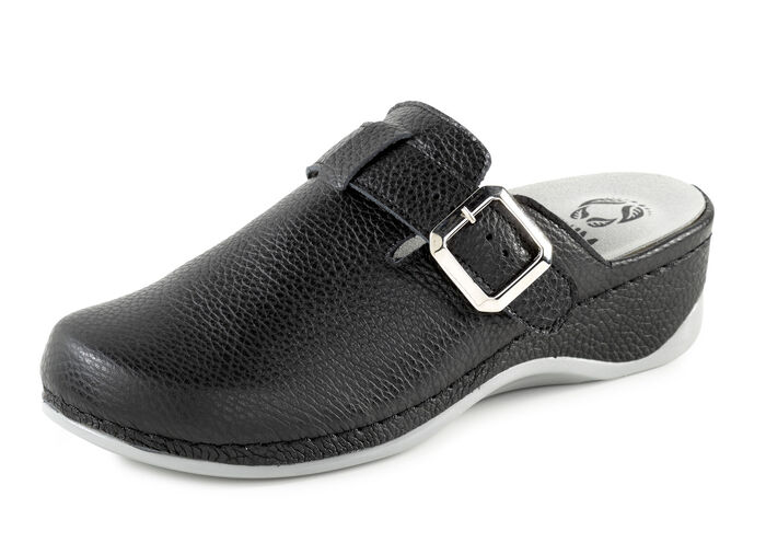 Mubb, klassische Damen-Clogs, Wete H, mit herausnehmbarem Fußbett SCHWARZ