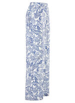 Hose in modischer Weite ECRU-BLAU