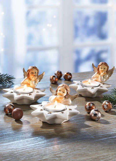 Teelichthalter Perlmutt-Engel, 3er-Set 