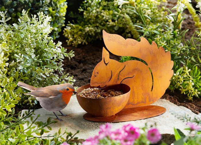 Futterschale Eichhörnchen aus Metall 