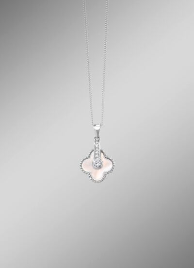 Schimmernder Muschel-Anh&auml;nger mit Zirkonia- 