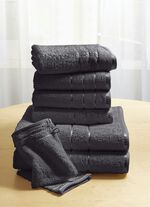 Weiche Walkfrottier-Handt&uuml;cher aus dichtem Schlingenflor ANTHRAZIT