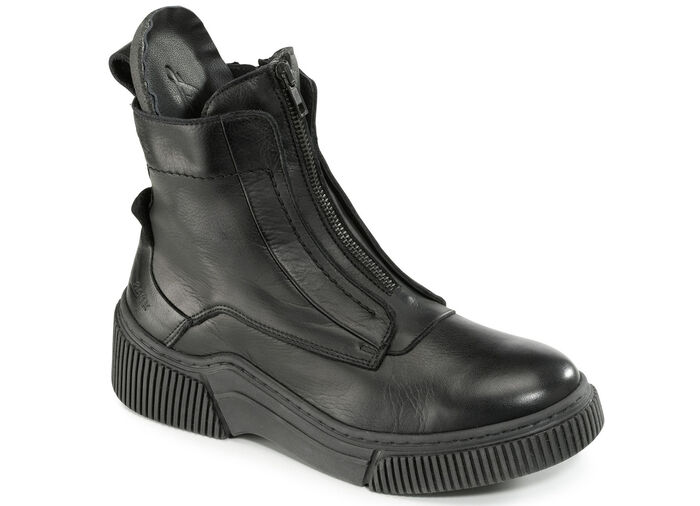 Libelle Bootie aus Nappaleder mit Zier-Reißverschluss SCHWARZ