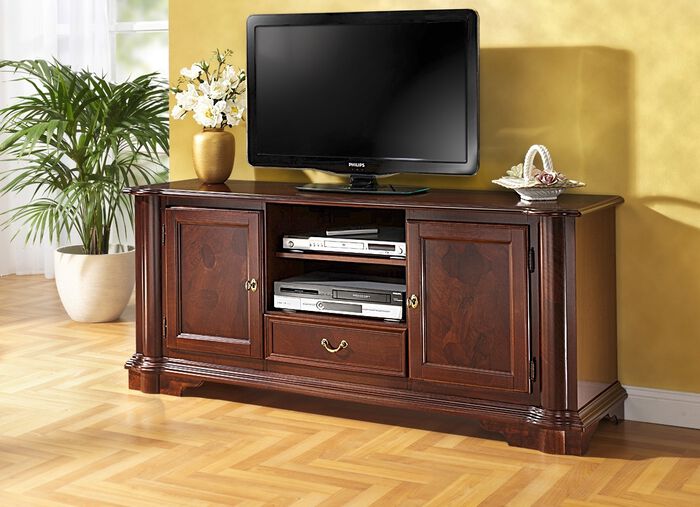 TV-Longboard mit echtem Wurzelholzfurnier 