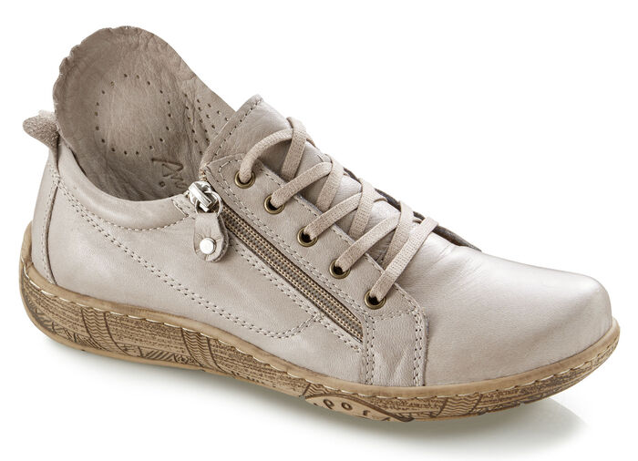 Schnürschuh mit praktischem Seitenreißverschluss KIESEL