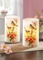 LED-Echtwachskerzen, 2er-Set 