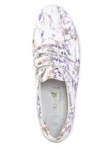 Waldläufer, bequeme Damen-Slipper, Weite H, mit herausnehmbarem Fußbett WEISS-BUNT