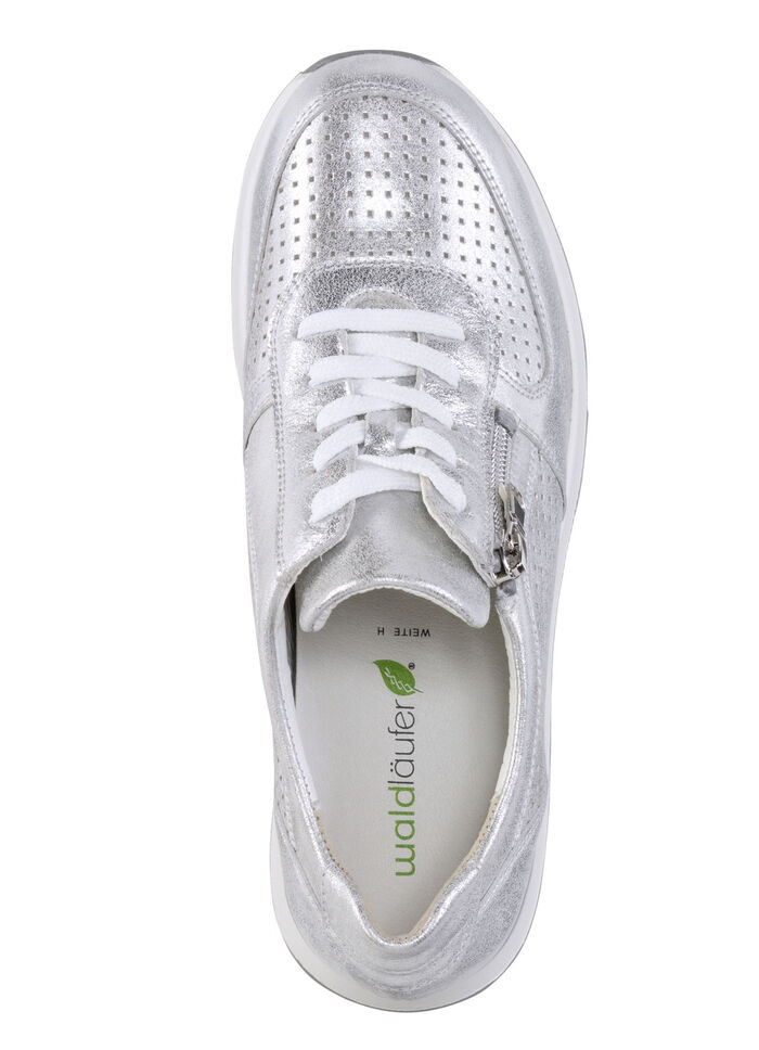 Waldläufer Schnür-Sneaker aus Nappaleder SILBER