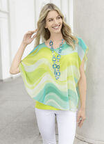 Poncho-Tunika aus Chiffon 