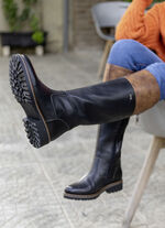 Remonte, gefütterte Damen-Stiefel, Winterschuhe, Weite G, mit Reißverschluss SCHWARZ-MARONE