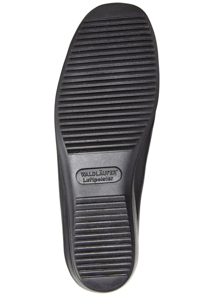 Waldläufer, bequeme Damen-Slipper, Weite H, mit herausnehmbarem Fußbett SCHWARZ-BURGUND