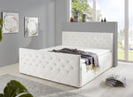 Boxspringbett mit Strasssteinen und Topper CREME