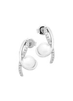 Ohrstecker mit Süßwasser-Zuchtperlen und synth. Zirkonia 