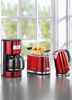 Grundig Fr&uuml;hst&uuml;cksserie aus hochwertig lackiertem Edelstahl ROT