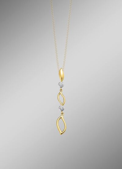 Eleganz in Bicolor: Anh&auml;nger mit synth. Zirkonia 