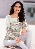 Pullover mit Kaschmir MINT-ECRU-MULTICOLOR