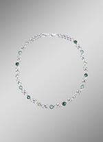 Halskette mit gr&uuml;nen Kristallen 