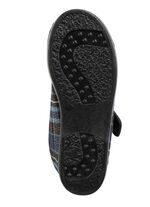 Stiefelette aus kariertem Textilmaterial BLAU