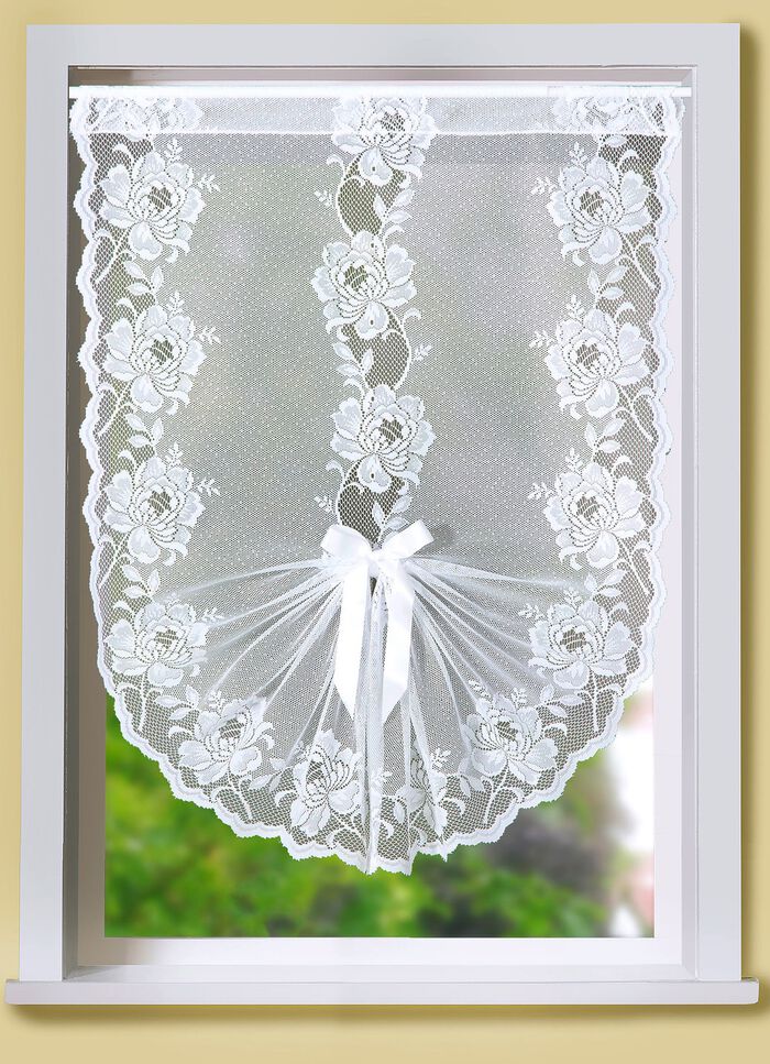 Schwalbenschwanz-Gardine mit Stangendurchzug 