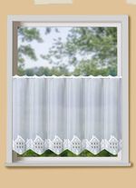 Kleinfenster-Store mit hochwertiger Plauener Stickerei 