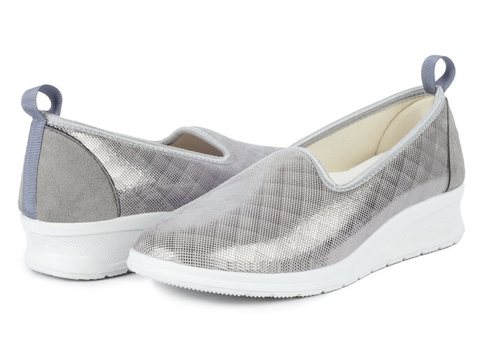 Aerosoft Flex Slipper mit Keilabsatz von Jürgen Hirsch SILBERGRAU