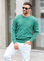 Rundhalspullover mit Strukturdessin in 3 Farben 