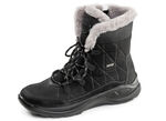Gefütterte Damen-Boots, Winterschuhe, Weite H, mit Reißverschluss SCHWARZ