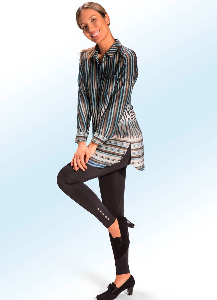 Longbluse mit sch&ouml;nem Bord&uuml;ren- und Inkjet-Druck 