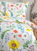 Bettw&auml;sche-Garnitur mit Blumenwiesen-Motiv 