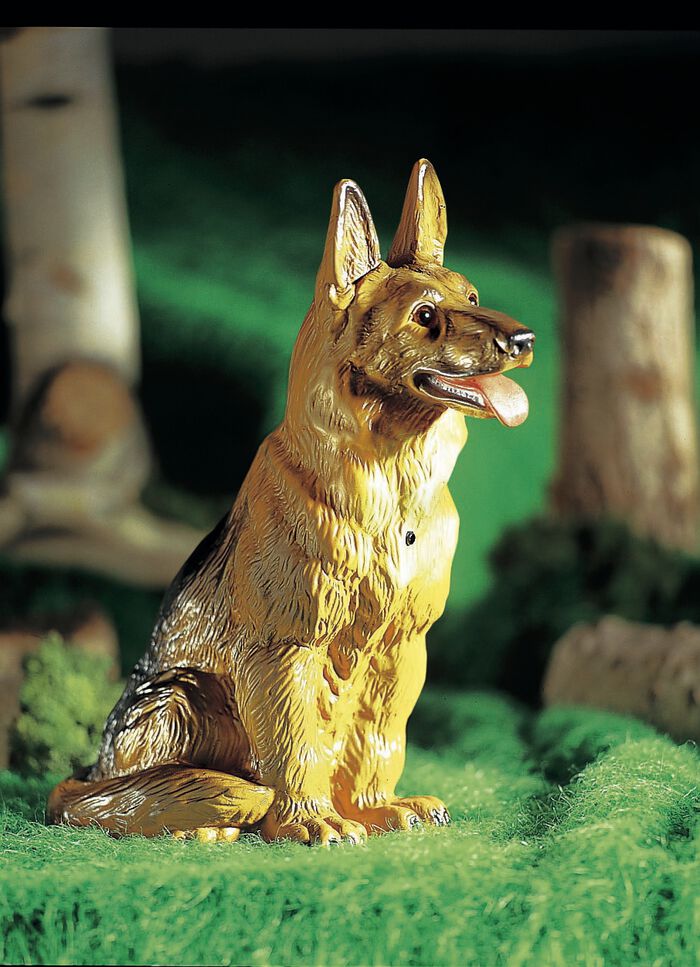 Bewegungsmelder Schäferhund aus Kunststoff BRAUN