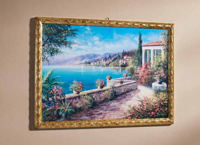 Bild mit goldfarbenem Holzrahmen 