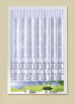 Filigraner Blumenfenster-Store mit Automatikfaltenband 1:3 