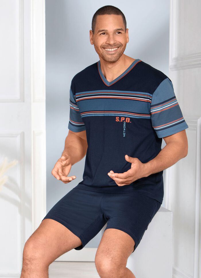 Zweierpack Shortys mit V-Ausschnitt und platziertem Druck 