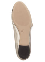Caprice Ballerina aus Nappa- und Lackleder GOLD-SCHWARZ
