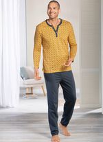 Schlafanzug mit Knopfleiste und offenen Abschl&uuml;ssen 