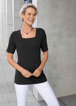 Shirt mit Karree-Ausschnitt  SCHWARZ