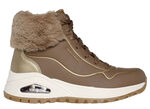 SKECHERS, gefütterte Damen-Boots, Winterschuhe, mit flauschigem Plüschkragen BRAUN