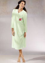 Zweierpack Nachthemden, 3/4 -langen &Auml;rmeln mit Knopfleiste 1X PISTAZIE-BUNT, 1X PISTAZIE