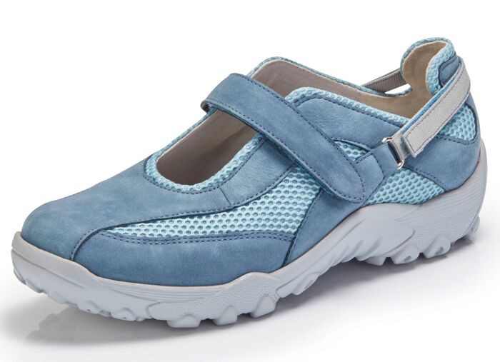 Waldl&auml;ufer Slipper mit verstellbaren Klettverschl&uuml;sse JEANS