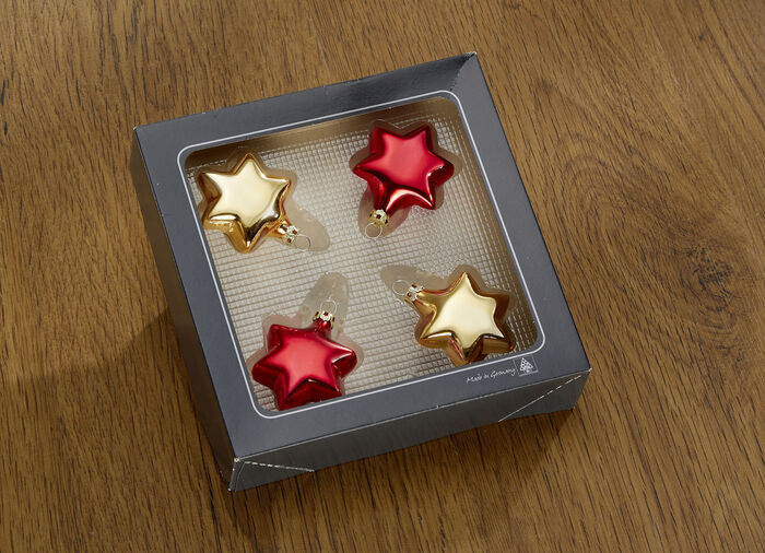 Edler Baumschmuck aus hochwertigem Thüringer Glas ROT-GOLD