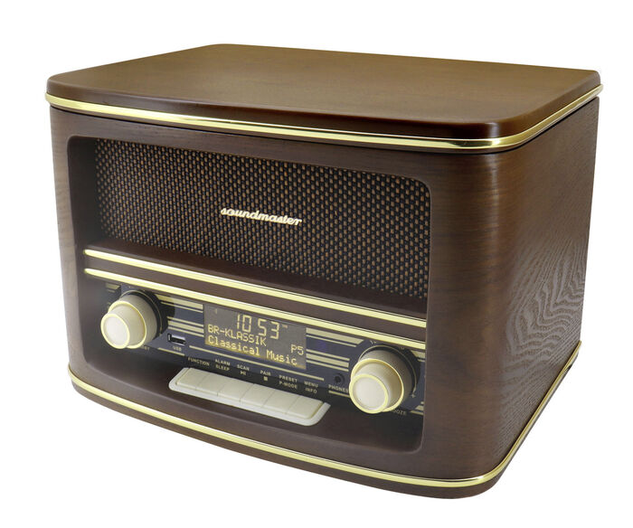 „soundmaster“ Nostalgie-Stereoanlage im Echtholzgehäuse 