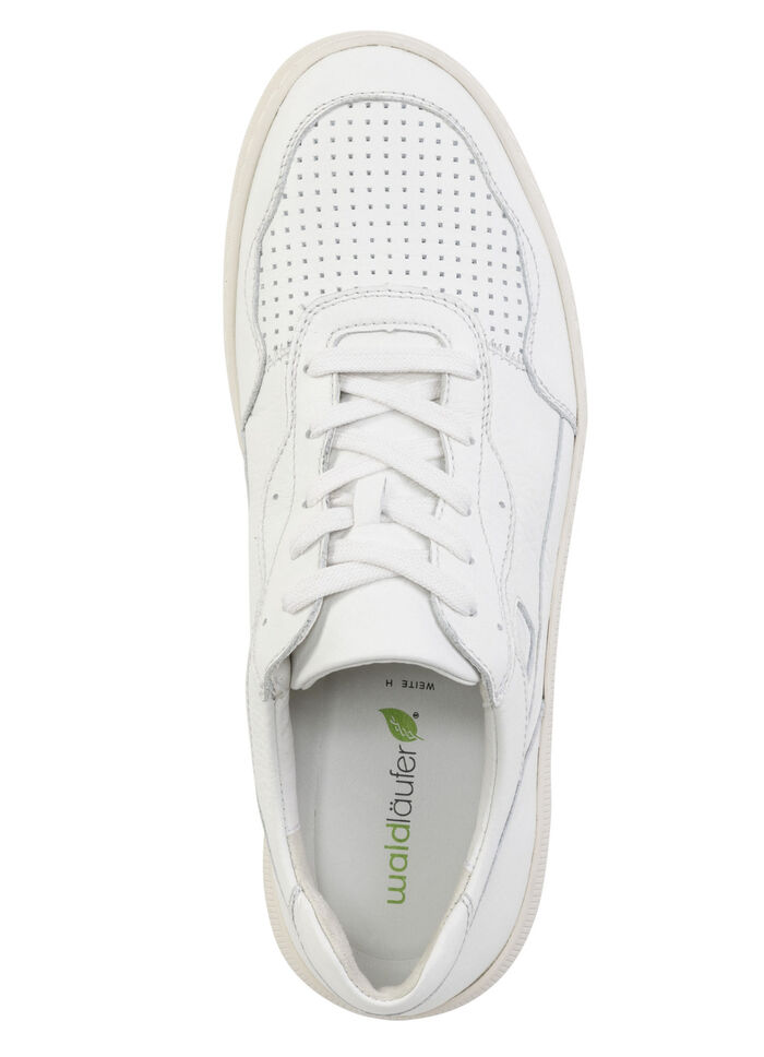 Waldl&auml;ufer Schn&uuml;rschuh aus genarbtem Nappaleder NATURWEISS