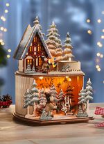 Beleuchtete Winterwaldszene mit Timerfunktion 