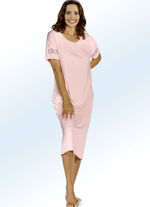 Nachthemd mit Biesen und überschnittener Schulter PFIRSICH