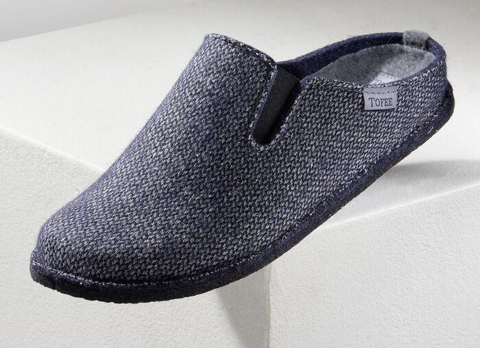 Herren-Hausschuh aus  Wollfilz JEANSBLAU