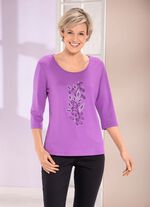 Shirt mit Strasssteinen in 2 Farben LILA