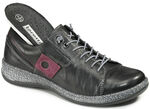 Sneaker aus Nappaleder mit Knitter-Struktur SCHWARZ-BURGUND