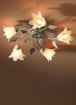 Deckenleuchte, 5-flammig, mit Gestell aus Eisen 