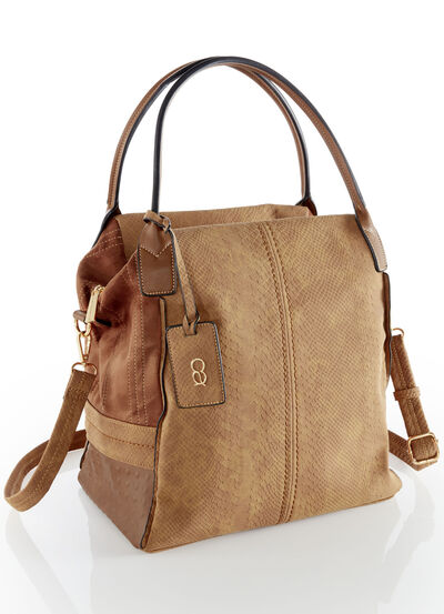 Collezione Alessandro Tasche aus teilweise reptilgeprägtem Veloursmaterial 